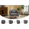 360° Swivel Accent Chair, Comfy Sofa Chairs with Wood Base, Chenille Fabric Upholstered Arm Chair - ModernLuxe - 4 of 4