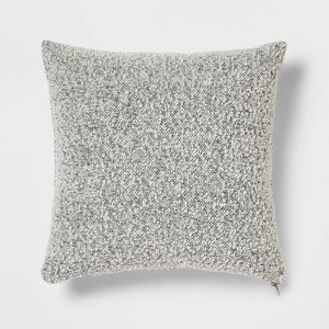 Woven Boucle Square Throw Pillow with Exposed Zipper - Threshold™ - 1 of 4