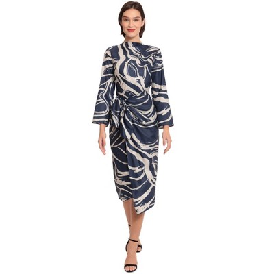 Donna Morgan Womens Solid Wrap Dress