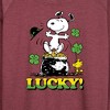 Women's - Peanuts - Lucky Lightweight French Terry Wide Neck Long Sleeve Shirt - 2 of 4