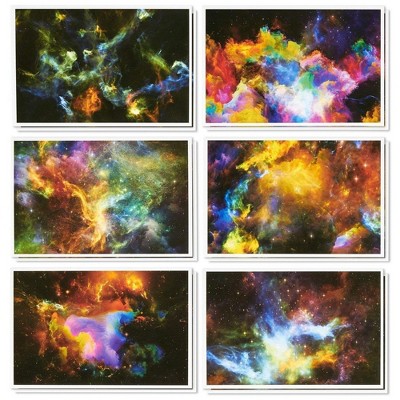 Best Paper Greetings 48 Pack Blank All Occasion Greeting Cards with Envelope Bulk Boxed Set, Cosmic Space Design 4x6 in