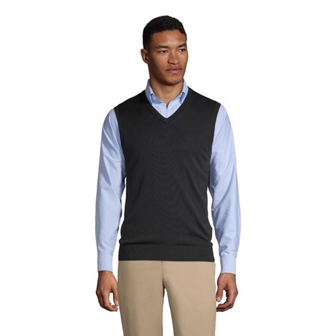 Lands' End School Uniform Men's Cotton Modal Fine Gauge Sweater Vest ...