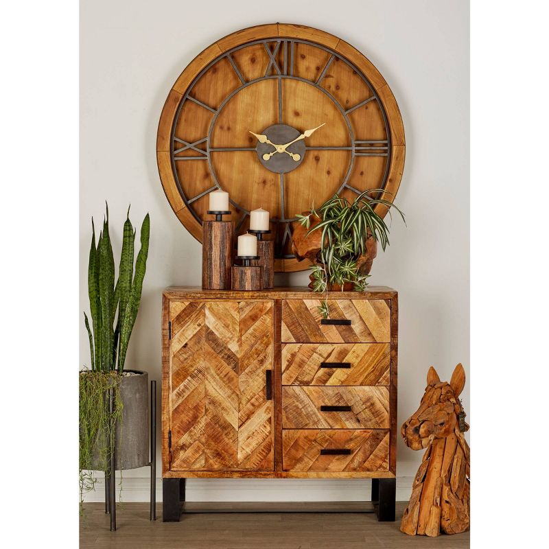 Contemporary Zigzag Pattern Mango Wood Cabinet Brown - Olivia &#38; May, 3 of 18