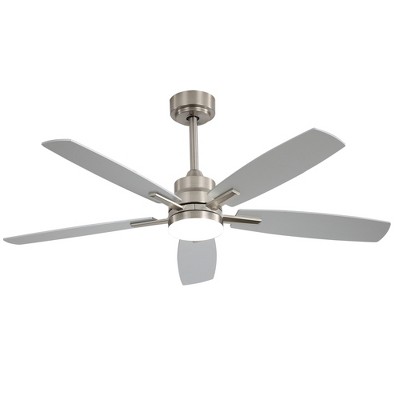 Ceiling Fans with Lights and Remote - 52 Inch Flush Mount Ceiling Fan with Noiseless Reversible DC Motor Timer LED Ceiling Fan for Bedroom Living Room