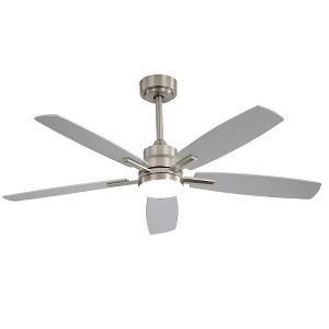 Ceiling Fans with Lights and Remote - 52 Inch Flush Mount Ceiling Fan with Noiseless Reversible DC Motor Timer LED Ceiling Fan for Bedroom Living Room - 1 of 4