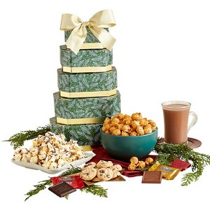 GreatFoods Deluxe Holiday Golden Elegance Tower with Ghirardelli Corporate Gifting, Snack Gift Basket, Gourmet Food Gifts - 1 of 4