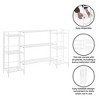 Breighton Home 32.5" Xtra Storage 3 Tier Folding Metal Shelves with Set of 3 Deluxe Extension Shelves in White - 4 of 4