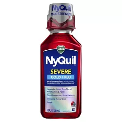 Vicks NyQuil Severe Cold & Flu Relief Liquid - Acetaminophen - Berry - 12 fl oz