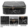 Unique Bargains Makeup Bag Organizer for Cosmetics Makeup Brushes Toiletry Oxford Cloth Faux Leather Black 1 Pcs - 3 of 4