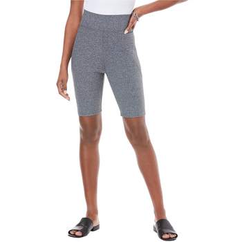 Women's High-waist Cotton Blend Seamless 7 Inseam Bike Shorts - A New Day™  Black L/xl : Target