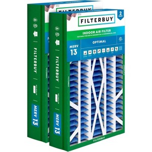 Filterbuy 14.5x27x5 Air Filter (2-Pack), Pleated MERV 13 Health Defense HVAC AC Furnace Filters for Trane, American Standard, Honeywell, & Accumul - 1 of 4