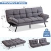 Dyonery 71 in Convertible Faux Leather Sofa Couch,Memory Foam Futon Couch Bed,Small Splitback Modern Loveseat Sleeper Sofa Bed for Living Room - 3 of 4