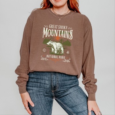 Simply Sage Market Great Smokey Mountains National Park Bear Garment Dyed Long Sleeve