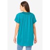 Woman Within Plus Size Short-Sleeve V-Neck Crinkle Tunic - 3 of 4