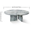 Lyngins Genuine Marble Round End Table, Natural Marble Small Coffee Table, Stone Side Table for Living Room, Nightstand with Semi-Polished Surface - 3 of 4