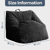 MAXYOYO Bean Bag Chair, Floor Sofa with Handle, Teens Living Room Accent Sofa Chair with Pocket for Gaming Reading Relaxing (Black) - 2 of 4