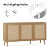 Modern Sideboard Buffet Cabinet with Rattan Doors, 59" Large Storage TV Stand for Dining Room Living Room-3irtyhousy - 2 of 4