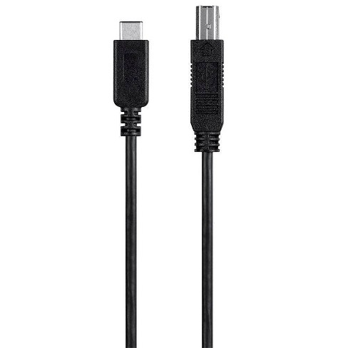 Monoprice 2.0 Usb-c To Usb Type-b Printer Cable 480 Mbps Black : Target