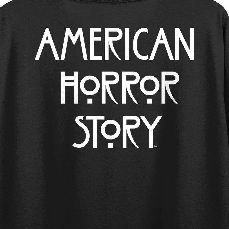 American Horror Story On Wednesdays We Wear Black Crew Neck Short Sleeve Black Women's Crop Top, 4 of 5