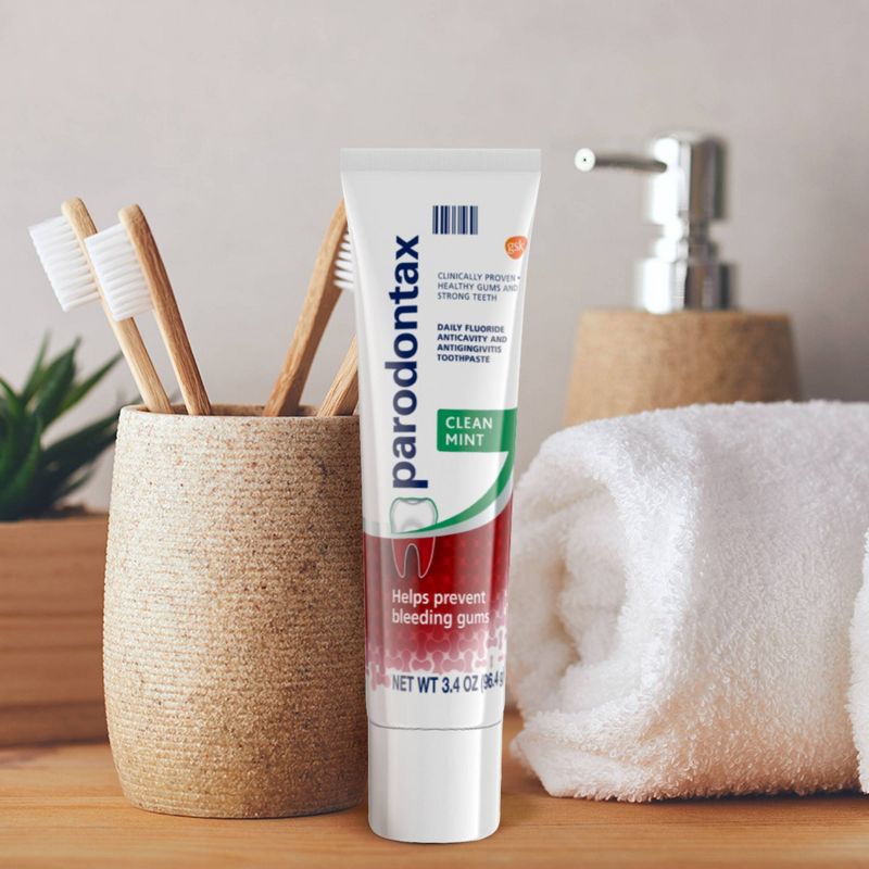 Parodontax Clean Daily Fluoride Anticavity and Antigingivitis Toothpaste - Mint - 3.4oz/3pk, 3 of 7