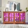 FURNIinspire Vintage Curio Display Cabinet, Glass Door Showcase with Adjustable Shelving for Display, Dark Oak, 15.75"*32.09"*59.06" - 4 of 4