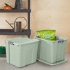 Sterilite 20 Gallon Latch Tote Home or Office Storage Organizer Container Stackable Plastic Bins with In Molded Handles, Mindful Mint, 6-Pack - 3 of 4