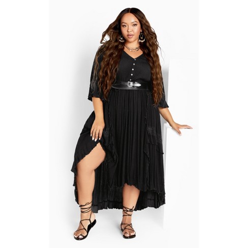 AVEOLOGY | Women's Plus Size Tisha Lace Maxi Dress - black - 14W