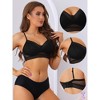 Allegra K Women's Mesh Polka Dot Wireless U Back Adjustable Straps Minimizer Bras - 3 of 4
