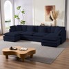 Mjkone 132'' Oversized Modular Sectional Sofa, U-Shaped Couch with 2 Ottomans, 6-Seat Chenille Fabric Upholstered Deep Seat Sofa - 4 of 4