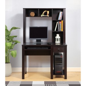 KTMBDW 39” Computer Desk with Drawers, Office Desk with Storage, Wood Writing Desk with 5 compartments, Keyboard Tray for Home Office & Studio - 1 of 4
