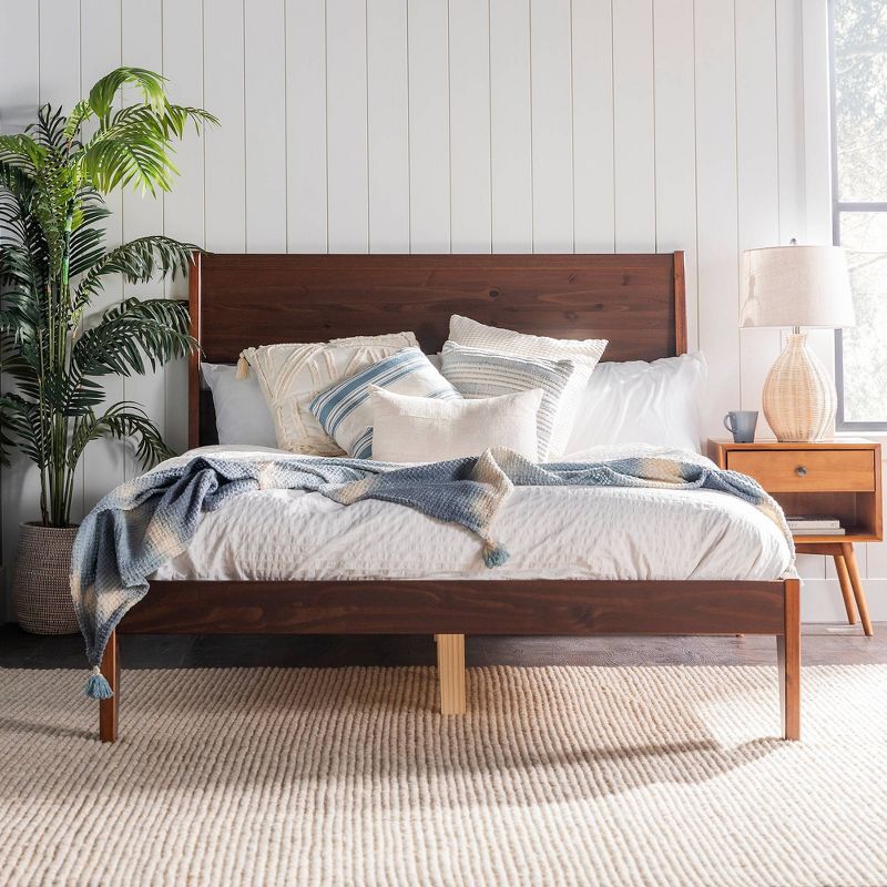 Boho Modern Solid Wood Angle Accent Queen Platform Bed - Saracina Home, 4 of 7