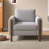 Teddy Accent Chair with Walnut Wood Legs,Modern Upholstered Armchair with Curved Armrests,Accent Chair for Living Room or Bedroom-Koiai - 3 of 4