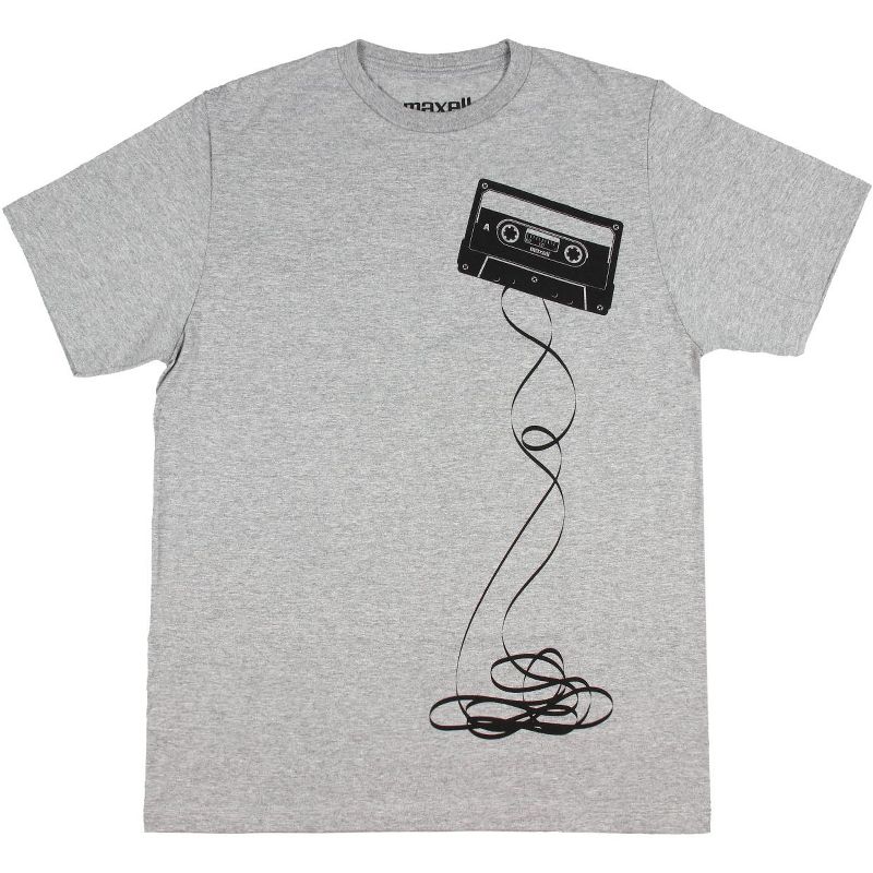 Maxell Men's Old School Audio Tape Undone Licensed Heather T-Shirt, 3 of 5