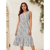 INSPIRE CHIC Women's Summer Boho Beach V Neck Sleeveless Floral Flowy Tiered Midi Dress with Pockets 2 Packs - 2 of 4