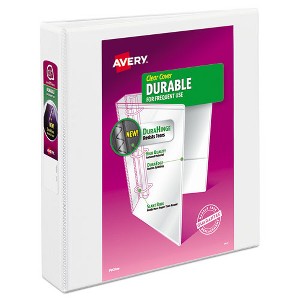 Avery Durable View Binder with DuraHinge and Slant Rings, 3 Rings, 1.5" Capacity, 11 x 8.5, White - 1 of 4