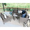 Leisure Made Canton 6pc Wicker Sectional in Gray Fabric - 3 of 4