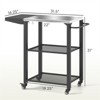 SEVOBAL Outdoor Grills, Griddles and Smokers Premium Stainless Steel Grill Cart with Foldable Side Table Cooking Station, Gray, 37.4"*27.6"*19.7" - 3 of 4