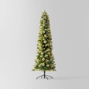 7.5' Pre-lit Slim Virginia Pine Artificial Christmas Tree with White LED Lights - Wondershop™ - 1 of 4