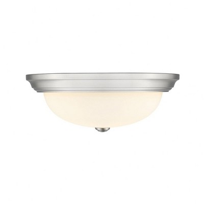 Elegant Brushed Nickel 15" Glass Bowl Flush Mount Light