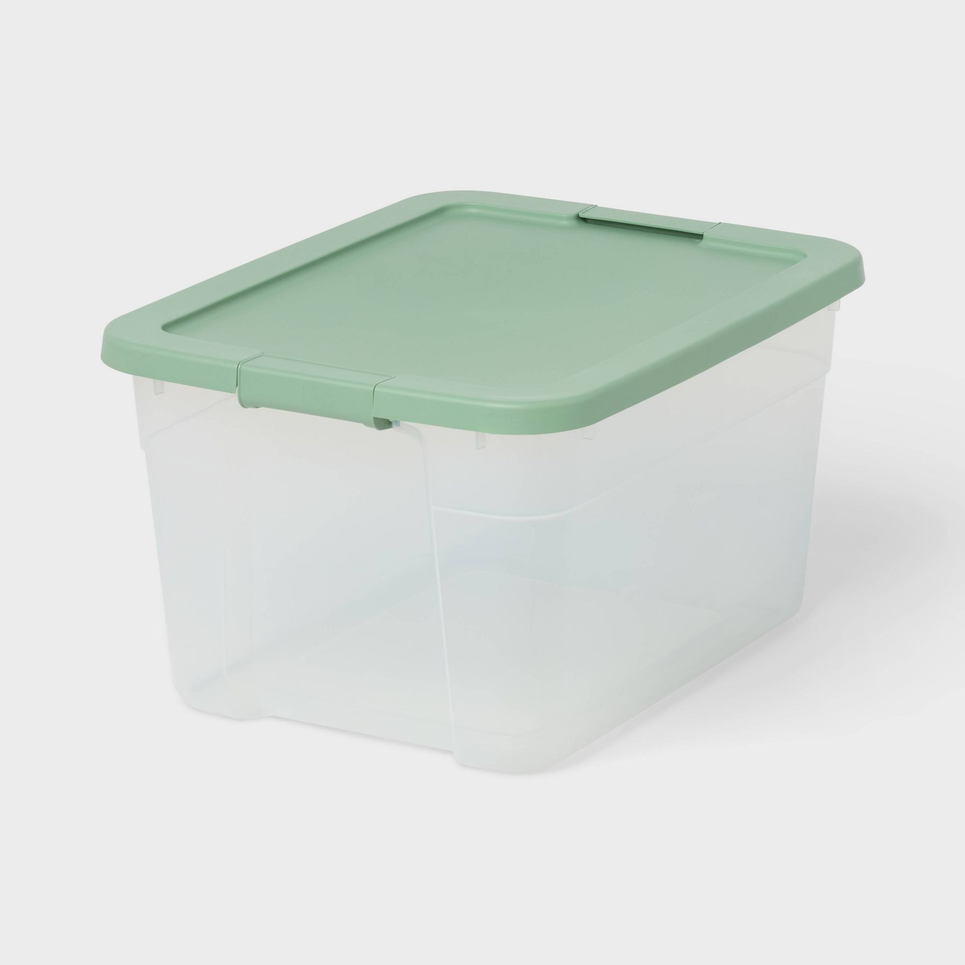 66qt Latching Storage Box Versatile Green Lid and Latch Clear - Brightroom™