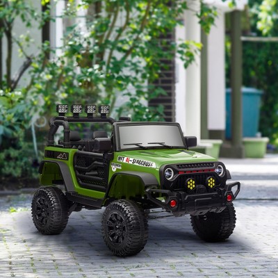 Green 12V Battery Powered SUV Ride-On Truck with Bluetooth and LED Lights