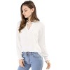 Allegra K Women's Winter Fall Casual Bow Tie Long Sleeve Chiffon Blouse - 3 of 4