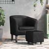vidaXL Modern Tub Chair with Footstool - Faux Leather Seating for Living Room, Bedroom, Guest Room - 2 of 4