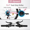 CAVINAS 24/26Inch Mountain Bike with Carbon Steel Frame, 21-Speed Adult Bike with Dual V-Brakes, for Trail Riding for Adults and Teens - 2 of 4