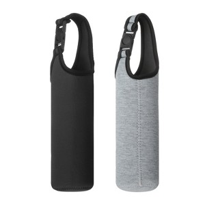 Unique Bargains Elastic Neoprene Commuting Jogging Cycling Insulated Bottle Sleeves with Carrying Handle 2 Pcs - 1 of 4