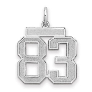 Black Bow Jewelry Sterling Silver, Jersey Collection, Medium Number 83 Pendant - 1 of 3