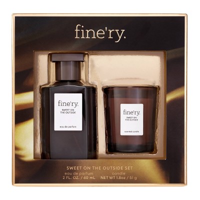 fine'ry. Full Size EDP + Mini Candle Gift Set - Sweet on the Outside - 2pc