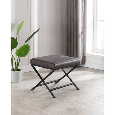 20" Square Metal X Base Ottoman - WOVENBYRD