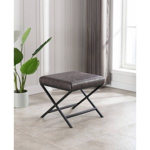 20" Square Metal X Base Ottoman - WOVENBYRD - 1 of 4