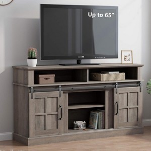 SAINTCY 58 Inch TV Stand with Storage Cabinet and Shelves - 1 of 4